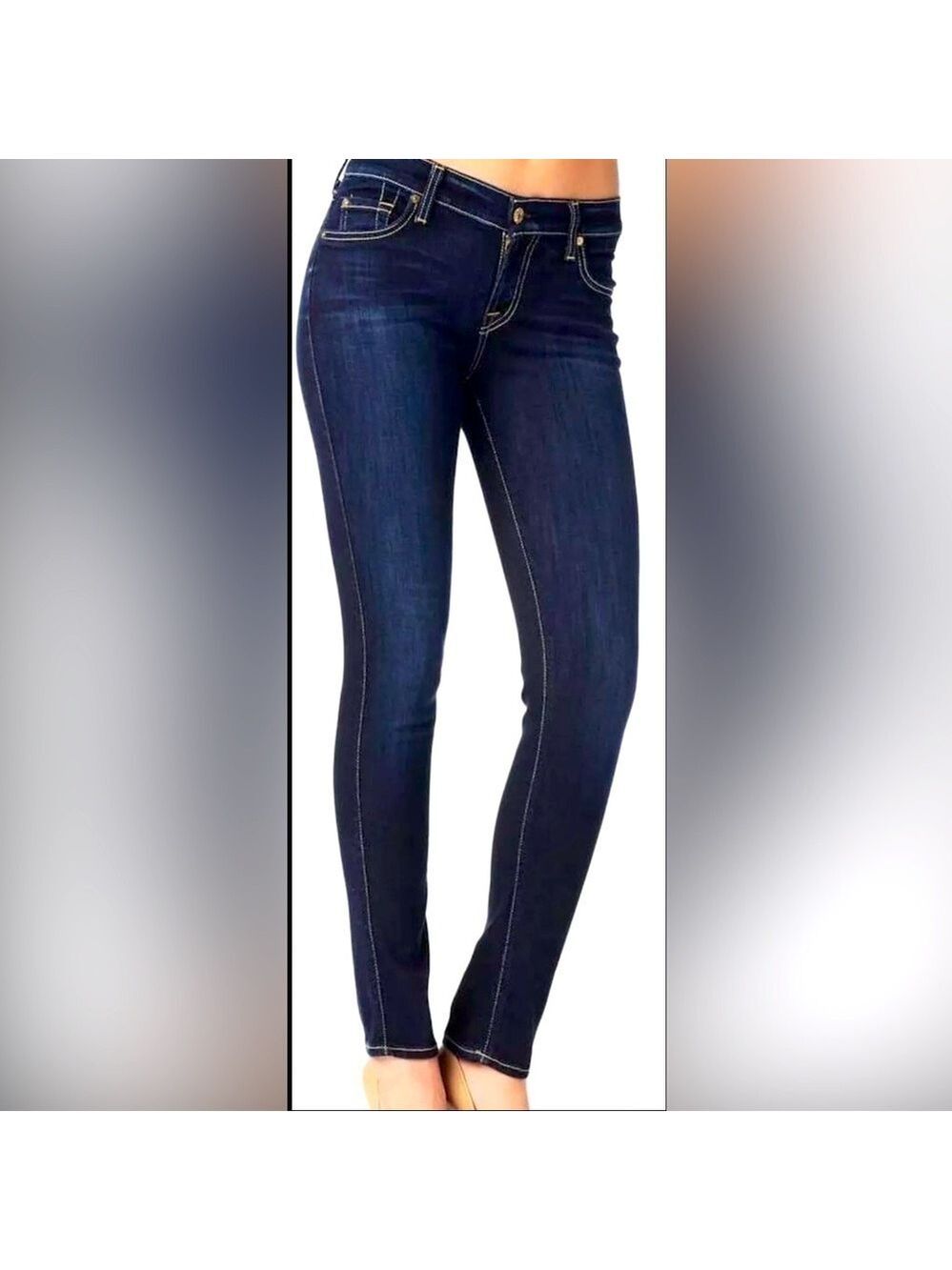 NWOT 7 For All Mankind’The Skinny’ Dark Denim Jeans - Size 27